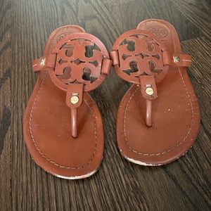 Tory Burch Miller Brown Leather Sandals